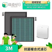 在飛比找PChome24h購物優惠-綠綠好日 2in1 複合型 濾網 適用 3M FA-M13 