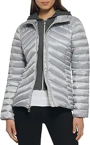 [GUESS] Women's Belted Soft Shell Hooded Jacket
