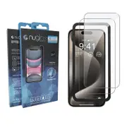 Nuglas 2x Screen Protectors Tempered Glass With Applicator For iPhone 15/ iPhone 16