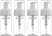 4-Pack Mini Plastic Foaming Soap Pump Dispenser Bottles, BPA-Free, Travel, Cleaning, Cosmetics