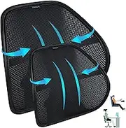 Easy Posture Lumbar Support Pillow for Car (2 Pack) - Double-Layer Breathable Mesh (3-Way Lock Straps) - Office Chair Lumbar Support - Mesh Back Support for Office Chair Car, Lower Back Support