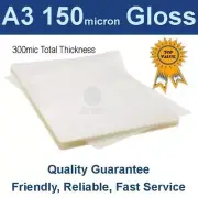 A3 Laminating Pouches Film 150 Micron Gloss (PK 100)