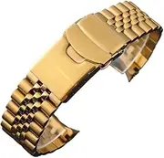 [WUYONGSI] 1pc 22mm Width Watch Band Stainless Steel Watch Strap Fit N H35 NH36 Full Silver Gold Bracelet Watch Accessories Watch Strap(Pink)