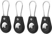 AirTag Holder with Keychain, Secure Lock Airtag Holder with Wire Cable Compatible with Apple Air tag, Anti-Lost Protective Air Tag Cases for Keys, Backpack, Luggage(4 Pack)