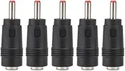 5 Pieces DC 3 to 24 V Mini Power Supply 5.5 x 2.1 Female to 3.5 x 1.35 mm DC Adapter Plug Audio & Video Router Power Internator, Black