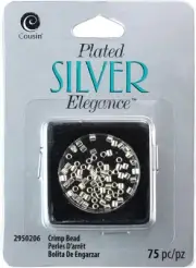 CousinDIY Plated Silver Elegance Metal Findings-Crimp Beads 2.5mm 75/Pkg A50026N