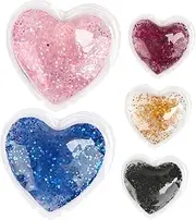 NOLITOY Eye Gel Pads Glitter Design 5pcs Reusable under Eye Masks for Puffy Eyes Hot Cold Therapy