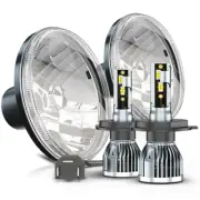 Pair 7" inch Round H4 LED Headlights Hi/Lo For Dodge Dart 64-1976 D100