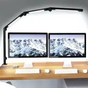 LED Desk Lamp with Clamp Flexible 4 sections Swing Arm Three light sources de...