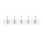 3PK Home Decorators 27 in. Bathroom Closet Coat Rack Rail w 5 Satin Nickel Hooks