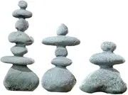 IWOWHERO 3pcs Garden Micro Landscape Flower Decorations Garden Decorations Fish Aquarium Accessories Zen Stones Rocks Micro Landscape Decor Sandstone Stones Sculpture Delicate Rockery Decor