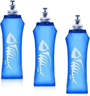 Sporgo Foldable Drinking Bottles: Pack of 3, 500 ml, Soft Flask, BPA-Free Sports Bottle for Hydration Backpack, Water Bottle, Foldable for Bicycle, Hiking, Running, Outdoor Sports (Blue A)