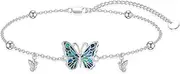 [Flpruy] Butterfly anklet, 9+2inch, Sterling Silver, no gemstone