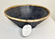 Threshold x Studio McGee Round Bamboo Decorative Woven Bowl Slate Black