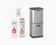 Waste Bin Totem 40L Set Stainless-Steel | Joseph Joseph AU