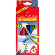 Faber-Castell Junior Grip Triangular Coloured Pencils Assorted Pack of 20 With Sharpener
