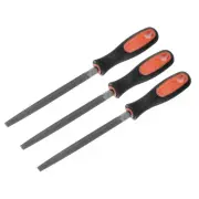 3pcs 6" Second High Carbon Hardened Steel Triangle Three Square File w Handle