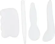 4Pcs Natural Jade Scraping Board for Body and Facial Massage Promotes Enhances Skin Absorption Comfortable Grip Smooth Finish for Relaxation