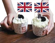 Britain Mini Flag Cupcake Topper,100 PCS Small British people Banner Cake Cheese Label,Mini Toothpick,Tiny Food Flag Decoration