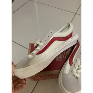 VANS OG STYLE 36 LX OLD SKOOL 白紅 紅線 麂皮帆布 GD 權志龍 女