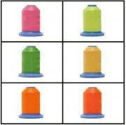 Robison-Anton (RA) Polyester Embroidery Thread 6 Spool Neon Set 1000m