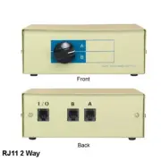 KNTK 2-Way RJ11 Data Transfer Switch Box Rotary for Phone Jack RJ-11 Fax Modem