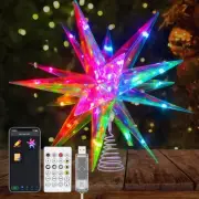 Christmas Star Tree Topper, 13.8" Xmas Smart Tree Decorations, App Control LE...