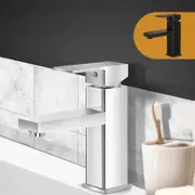 Cefito Bathroom Taps Square Mixer Tapware WELS Black/Silver