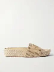 [Chloé] Chloé - Isla Crocheted Raffia Slides - Neutral - IT39 IT 39 Neutrals