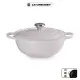 【Le Creuset】典藏琺瑯鑄鐵鍋媽咪鍋-26cm(柔粉紫-鋼頭-內鍋黑)