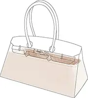 DGAZ Purse Organizer Silky Smooth For Shoulder Kelly/Birkin/Hac Bags,Silk,Luxury Handbag Tote in Bag Shapers, Women(Shoulder Birkin,Craie)