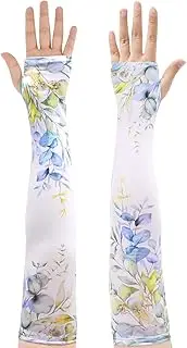 [Haakong] 1 Pair Gardening Sleeves for Women Anti-Scratch Sun Protection Cooling Arm Cooling Sleeves for Gardening Thorn Proof Garden for Women Men with Thumb Hole Outdoor Activities, Multicolor