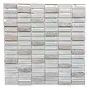 Johnson Tiles 300 x 300mm Crystal Glass & Stone Blend Mosaic Wall Tile