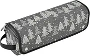 [sanluoli] Hair Tools Travel Bag with Iron Mat Large Capacity Hair Tool Organizer Merry Christmas Black Trees Dots Travel Bag for Hair Tools