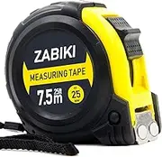 Measuring Tape Measure, 7.6m Decimal Retractable Dual Side Ruler with Metric and Inches, Easy to Read, for Surveyors, Engineers and Electricians, with Magnetic Tip and Rubber Protective Casing