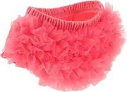 [Veemoon] Girls Cotton Shorts Toddler Bloomers Newborn to Infant Soft Cotton Material Tulle Ruffle Diaper Covers Perfect for Photography
