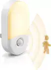 Motion Sensor Night Light 2-Pack, Plug-In Wall Lights with 3000K Warm White