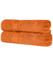 Superior Long Staple Combed Cotton Highly Absorbent Solid 2Pc Quick-Drying Bath Sheet Set