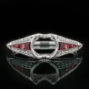 ART DECO DIAMOND NATURAL RUBY VINTAGE STYLE ENGAGEMENT RING SETTING 1CT CALIBRE