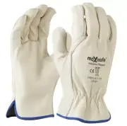 COWGRAIN LEATHER BEIGE RIGGER’S GLOVES MAXISAFE PREMIUM – 2XLARGE GRP141-12