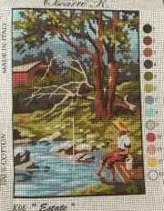 Printed needlepoint Tapestry With Floss Needle Unitas Summer