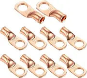 Ampper Heavy Duty Copper Wire Lugs, UL Eyelets Ring Crimp Copper Terminal Connectors for Battery Cable Ends and More (2 Awg, 1/2" Ring, 10 Pcs)