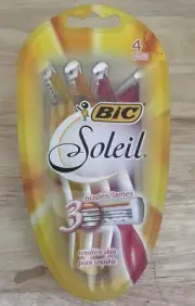 Bic Soleil Triple Blade Disposable Razors, Smoother Shave, 4 Count NEW