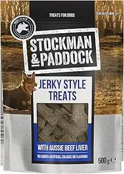Stockman & Paddock Jerky StyleTreats, Aussie Beef 500g - Made with 100% Real Australian Beef, No Artificial Additives, Irresistible & Nutritious Reward for Dogs