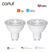 CORUI Zigbee Tuya Smart GU10 Light Bulb Smart Life RGB+CCT Dimmable 36° Beam Ang