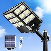 JAYNLT 2000W Solar Street Lights Outdoor, 60000LM 6500K Solar Parking Lot Lights Dusk to Dawn, IP67 Waterproof Solar Security Flood Lights with Motion Sensor for Yard, Garden, Parking Lot
