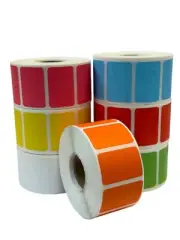 2"x1.25" ORANGE Colored 3/4" Core Direct Thermal Zebra Sato Label 160 (6 Rolls)