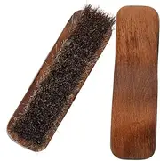 Yardenfun 2Pcs Professional Horse Hair Shoe Brush Portable Cleaning Tools for Convenient Boot Care Durable Handle for Polishing and Maintaining Shoes