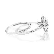 Luminesce Lab Grown 1 Carat Diamond Oval Bridal Set in 9ct White Gold, R