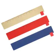 2Pcs Brass Ruler Bookmark, 5.9 Inch Straight Copper Bookmarks,Red,Dark Blue